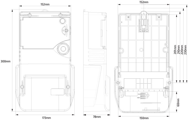 АСЕ6000 габаритные размеры счетчика