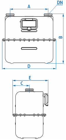 габаритные и присоединительные размеры  ACD стандарт  Actaris (ITRON)