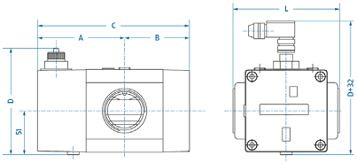 ACTARIS (ITRON) Серия DELTA 2040 G25 DN40 габаритные размеры