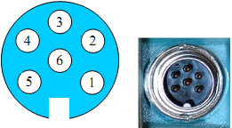 Разъем 6-ти пин. НЧ, СЧ. Вид с тыльной стороны счетчик DELTA ACTARIS (ITRON) 